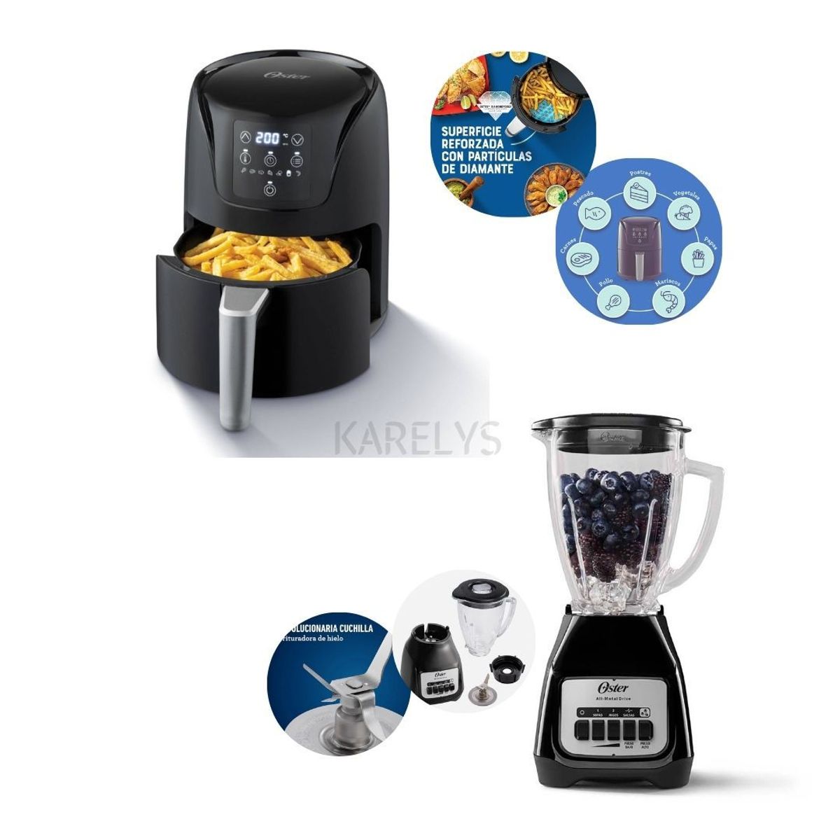 OSTER - Combo Oster Licuadora BLSTKAGBPB + Freidora 1.8 Litros CKSTAF18DDF