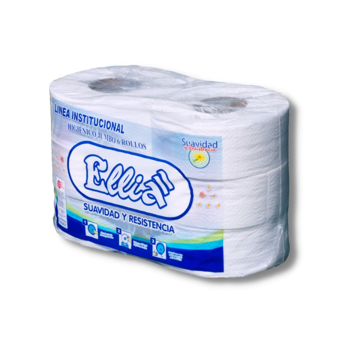 ELLIA - Papel Higiénico Jumbo Ellia 300 metros x 6 rollos