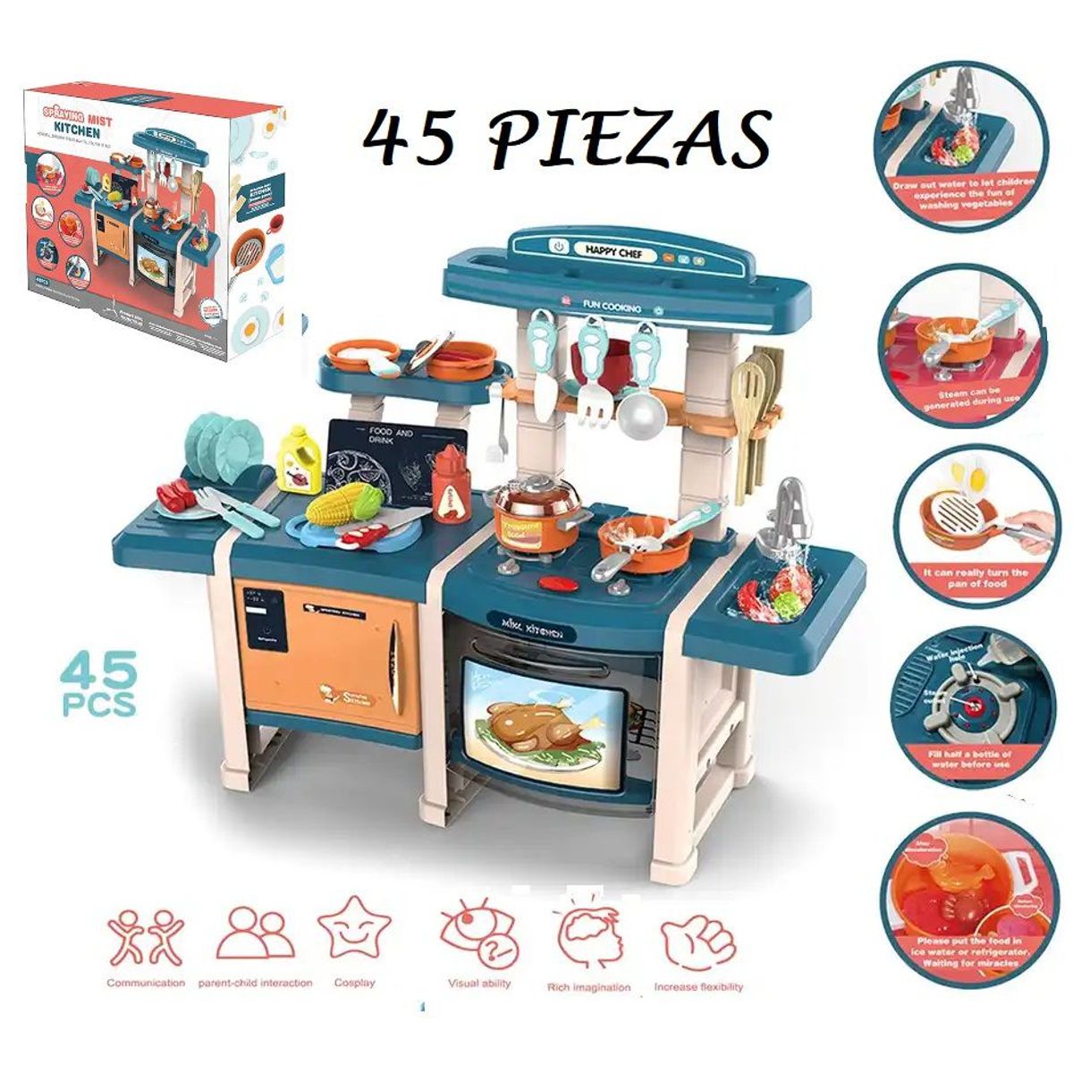 GENERICO - Set de Cocina 45 Piezas con Sonido