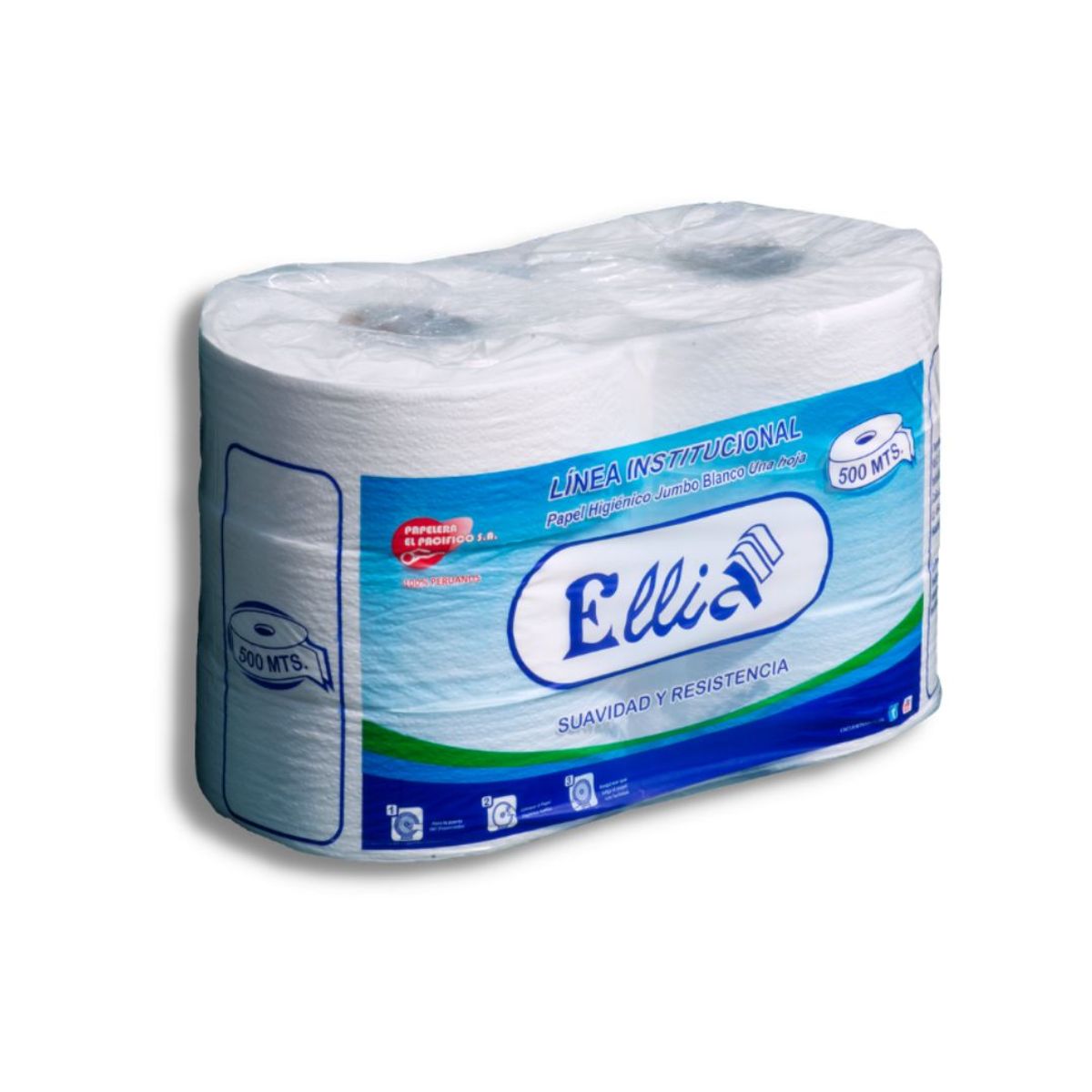 ELLIA - Papel Higiénico Jumbo Ellia 500 metros x 6 rollos