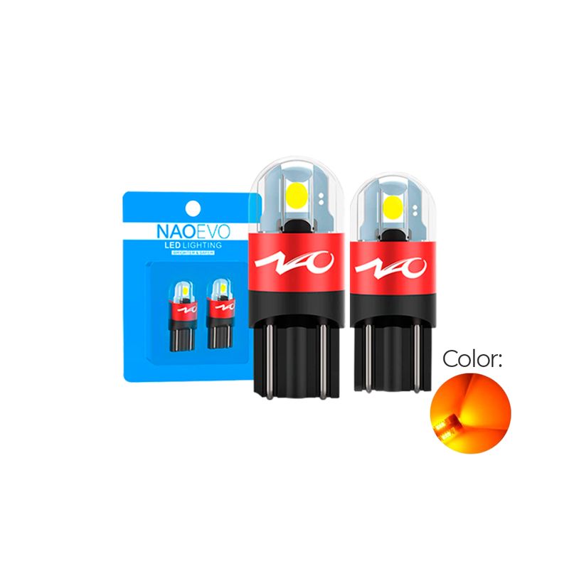 NAOEVO - Led T10 W5W Lágrima Ámbar 400LM NAOEVO