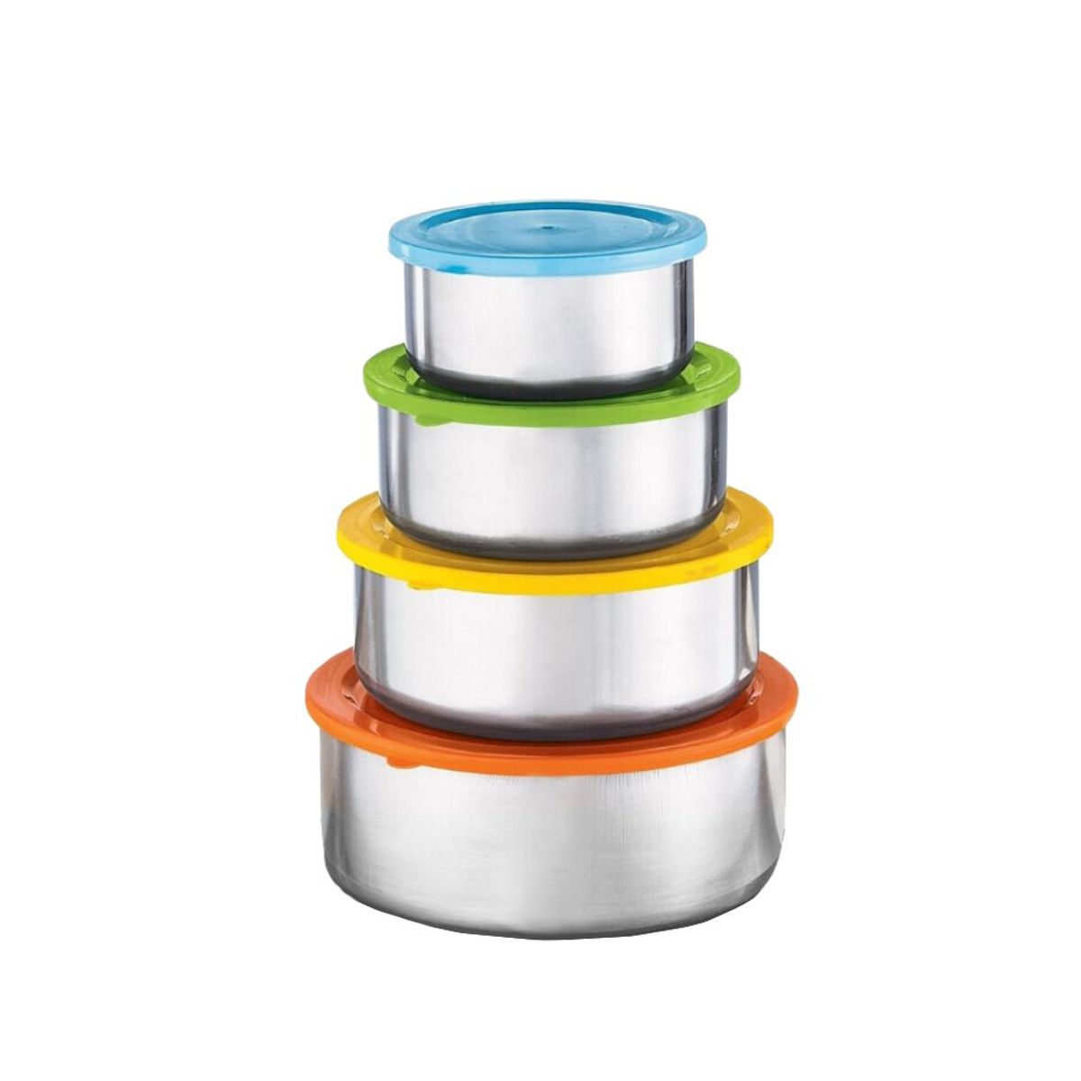 INSPIRA - Set de 4 Mini Bowls de Acero con Tapa de Colores