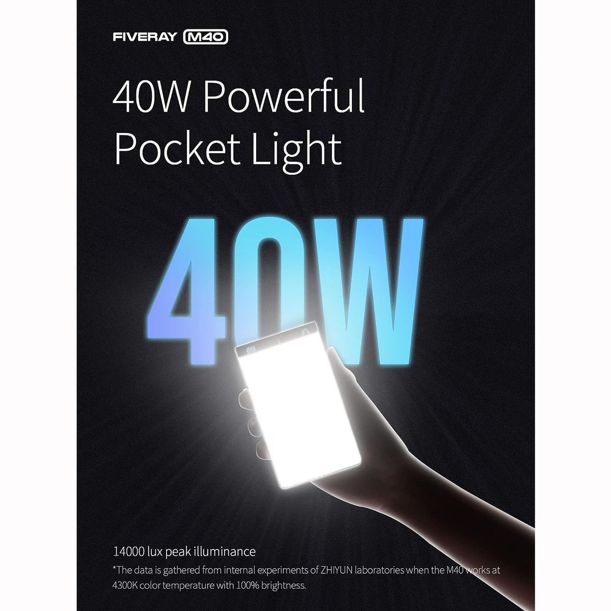 ZHIYUN - Luz LED Portátil Zhiyun FIVERAY M40 de 40W para Video y Fotografía