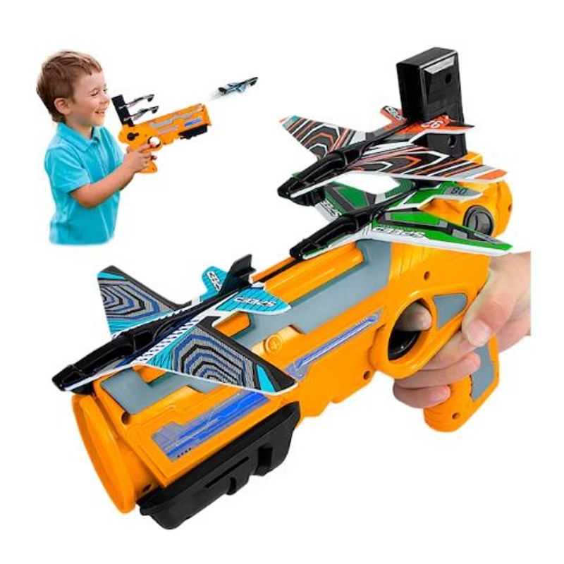 GENERICO - Pistola Lanza Aviones  Naranja