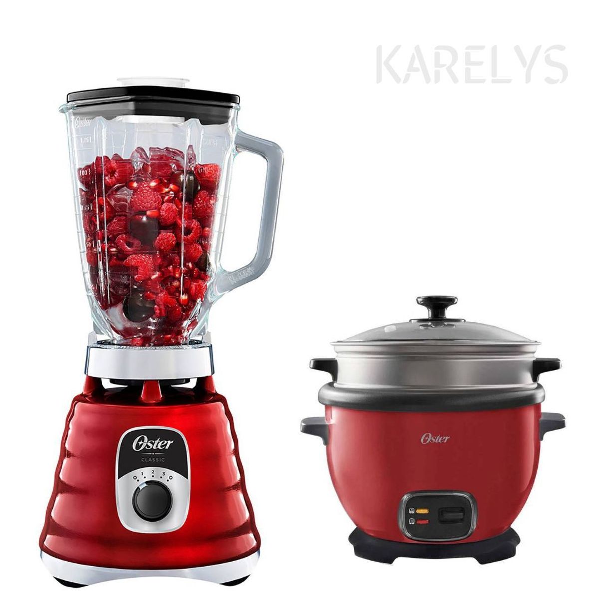 OSTER - Combo Oster Licuadora Clásica 700w Roja  Olla Arrocera