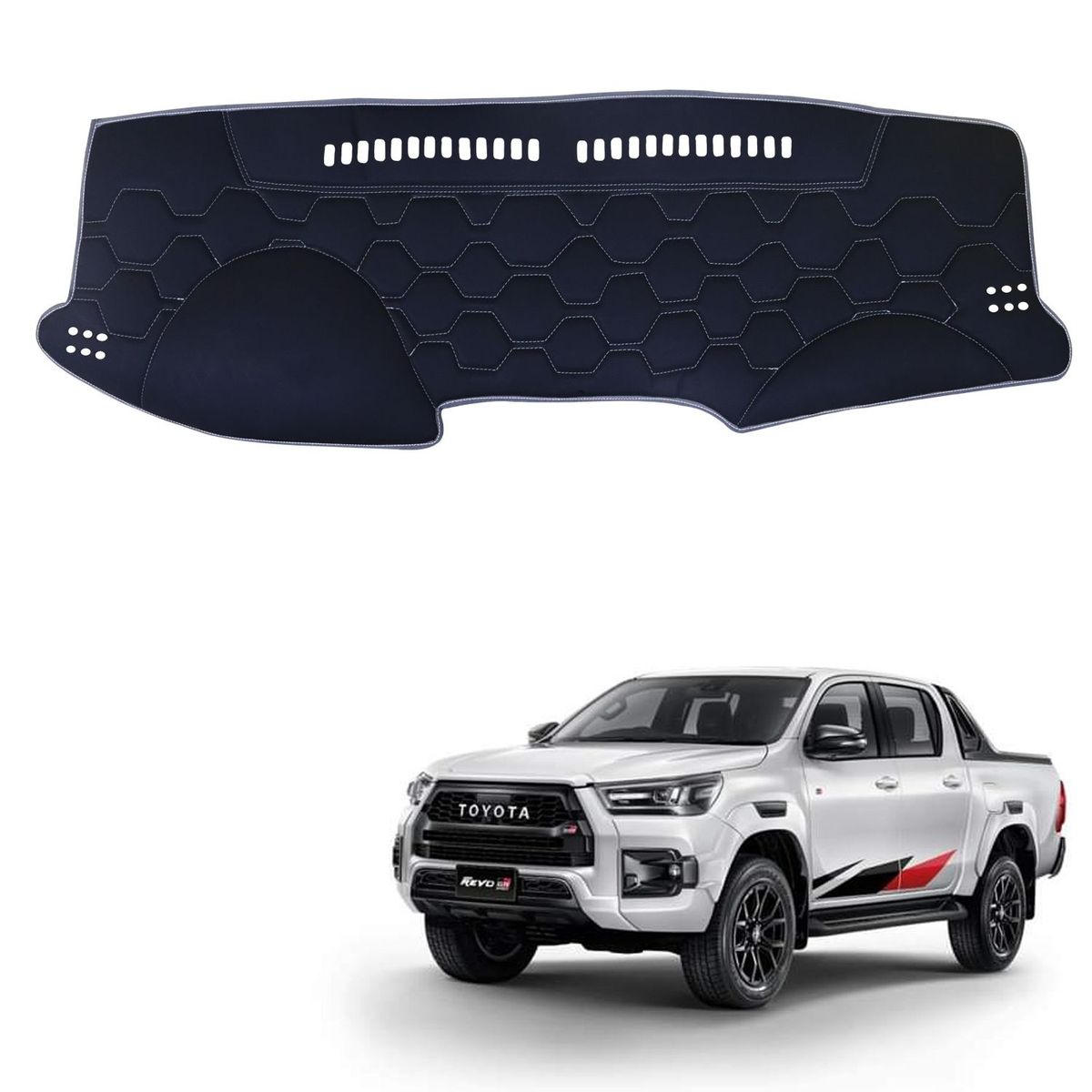 TECGO - PROTECTOR CUBRE TABLERO TIPO TOYOTA REVO 2016-2020 CON COCOS