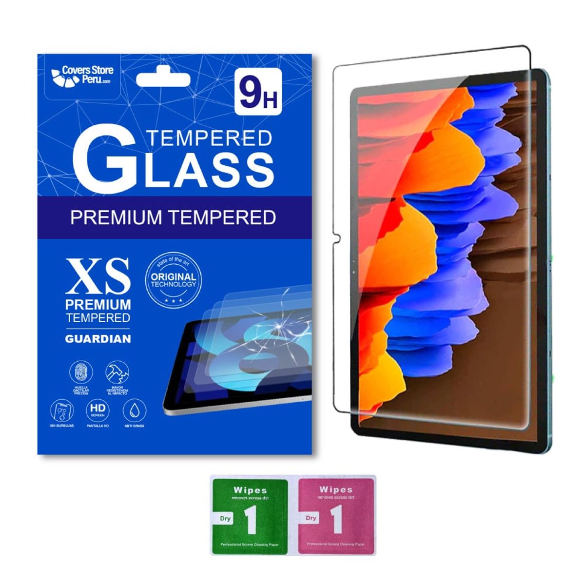 GENERICO - Combo Funda para Samsung Tab S8 SM X8000 360° Azul + Mica Resistente