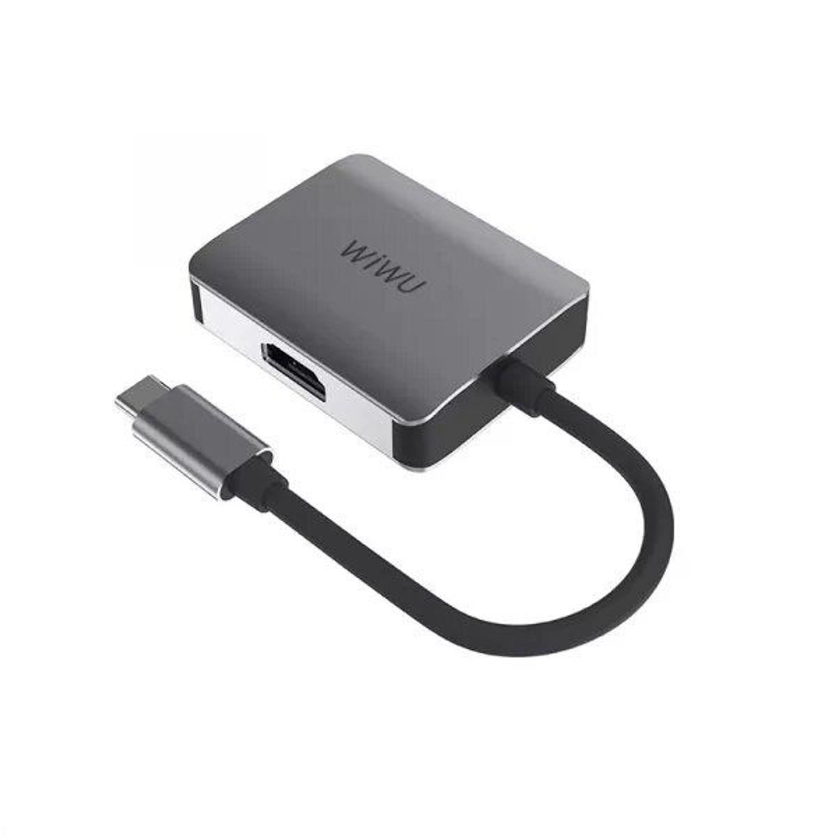 WIWU - Adaptador wiwu tipo usb-c 2 en 1 (A20VH)