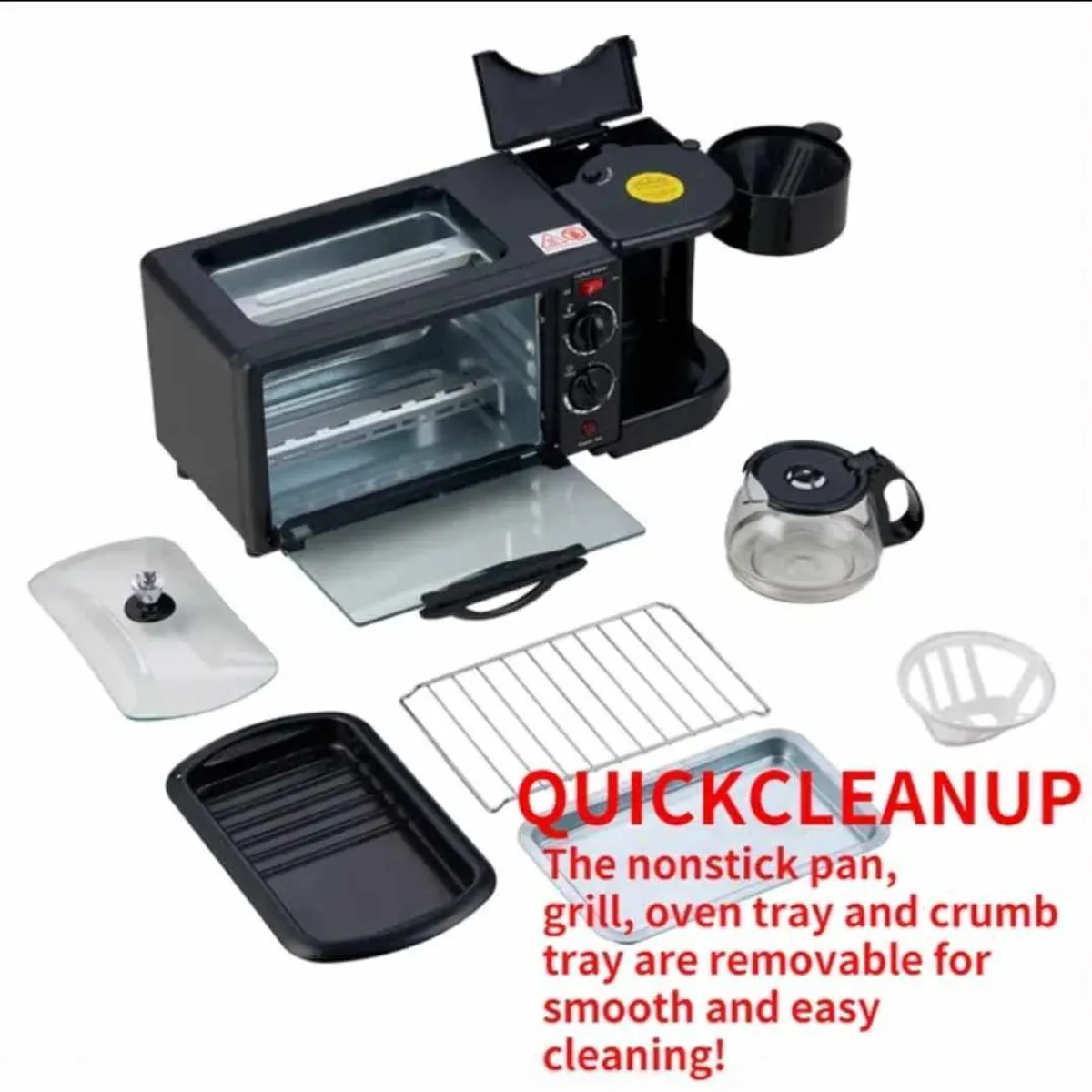 GENERICO - Horno Desayunero 3 en 1 Multifunción para Cocina Hogar
