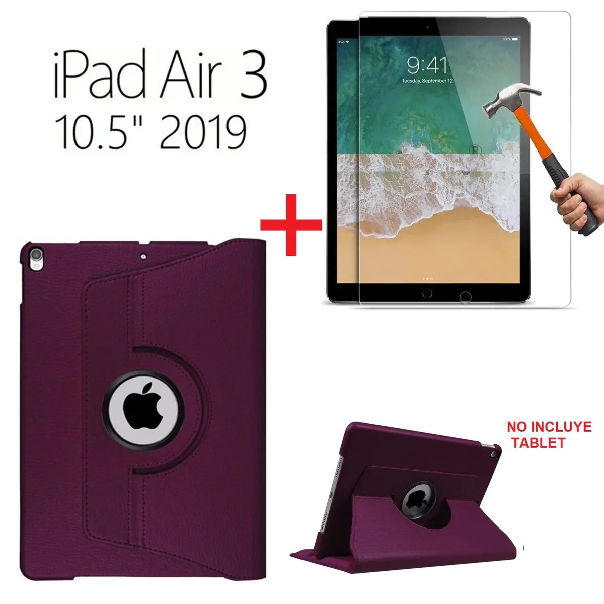 GENERICO - Funda Case + Mica de Vidrio para iPad Air 3 10.5" A2152 A2123 A2153