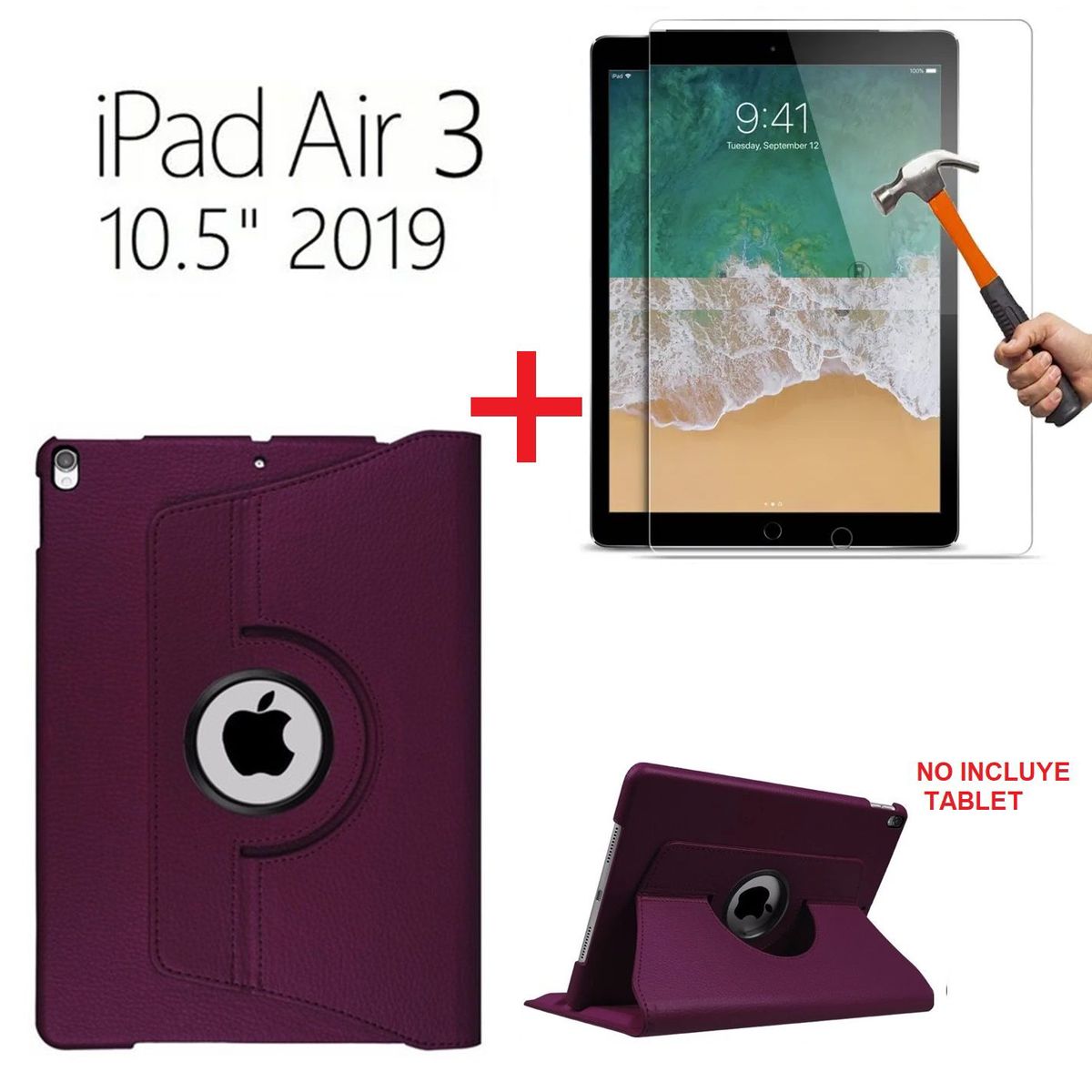 GENERICO - Funda Case + Mica de Vidrio para iPad Air 3 10.5" A2152 A2123 A2153