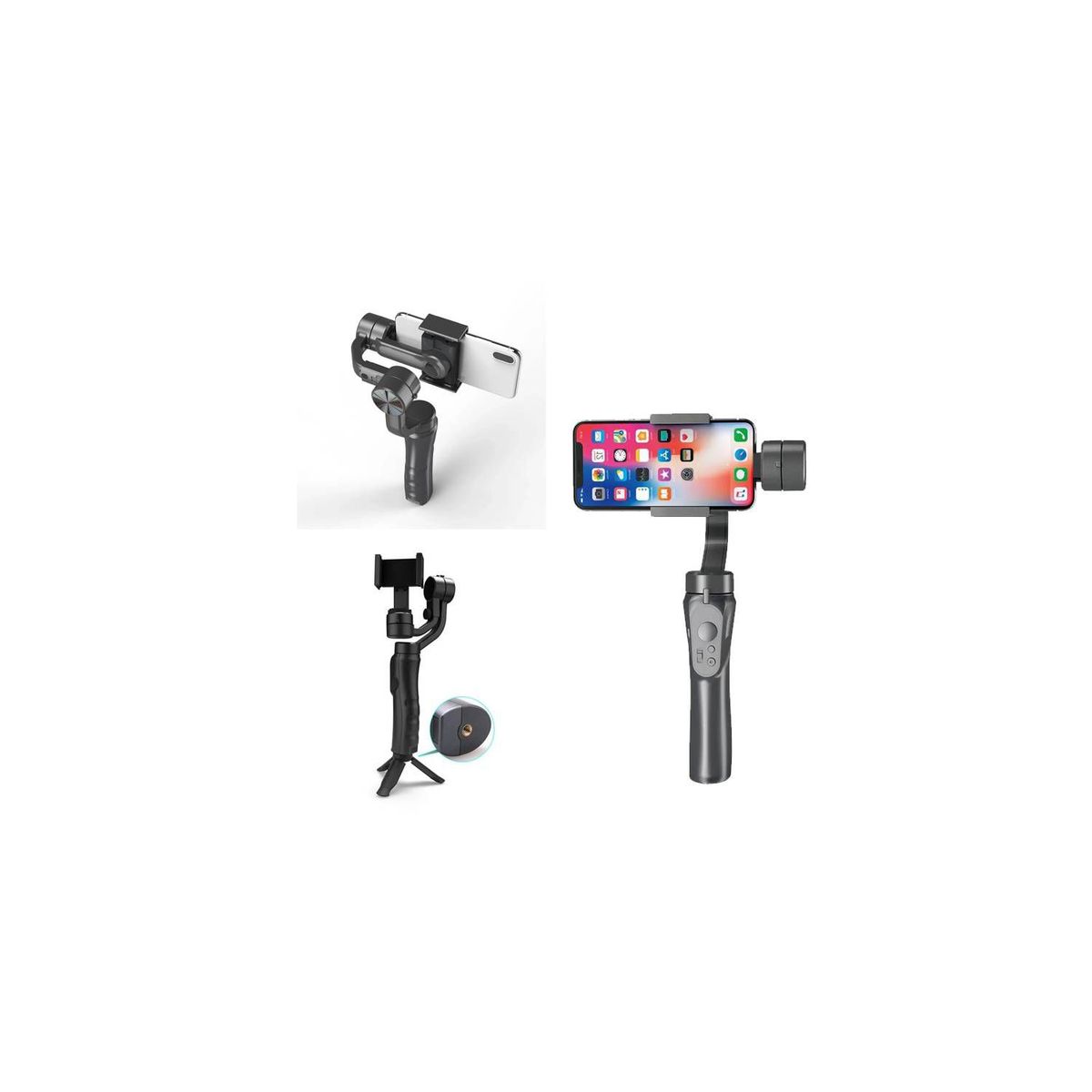 GENERICO - Estabilizador 3 Axis Gimbal Handheld 3 Ejes Color Negro