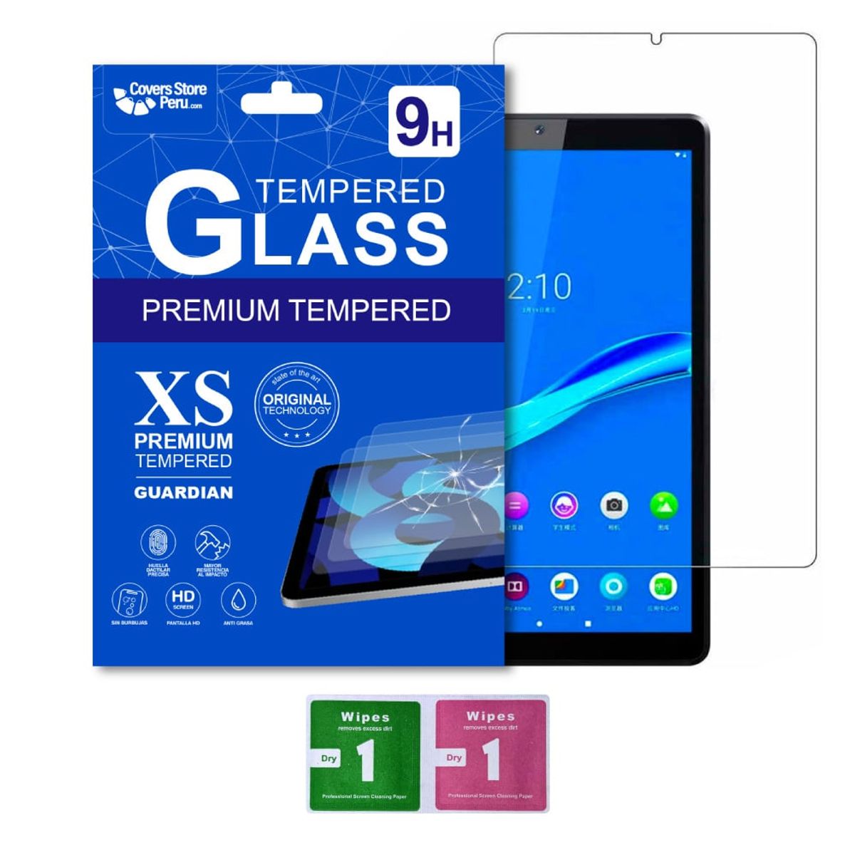 GENERICO - Combo Funda para Lenovo Tab M8 TB 8505FS 360° Morado + Mica Resistente