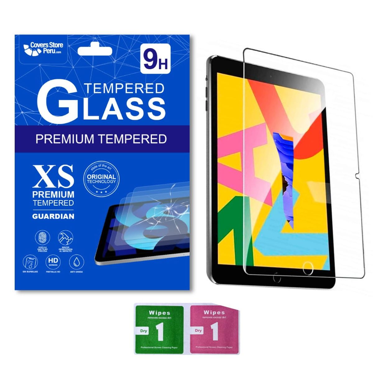 GENERICO - Combo Funda de iPad Mini 4 7.9" A1538 360° Morado + Mica Resistente