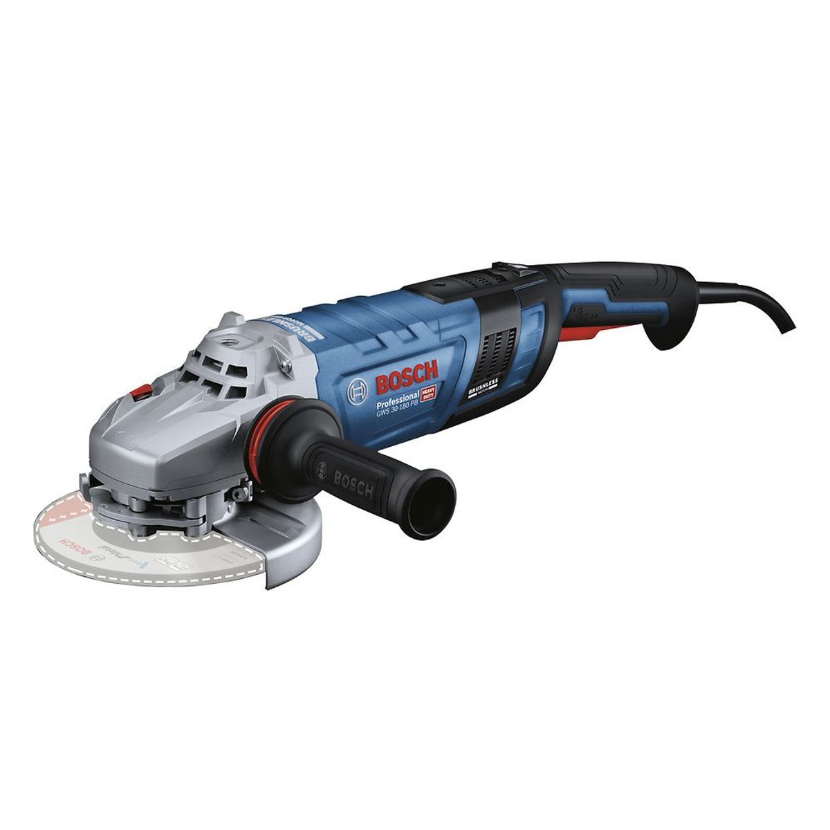 BOSCH - Amoladora angular Brushless Kick Back Control 7" 2800W GWS 30-180 PB