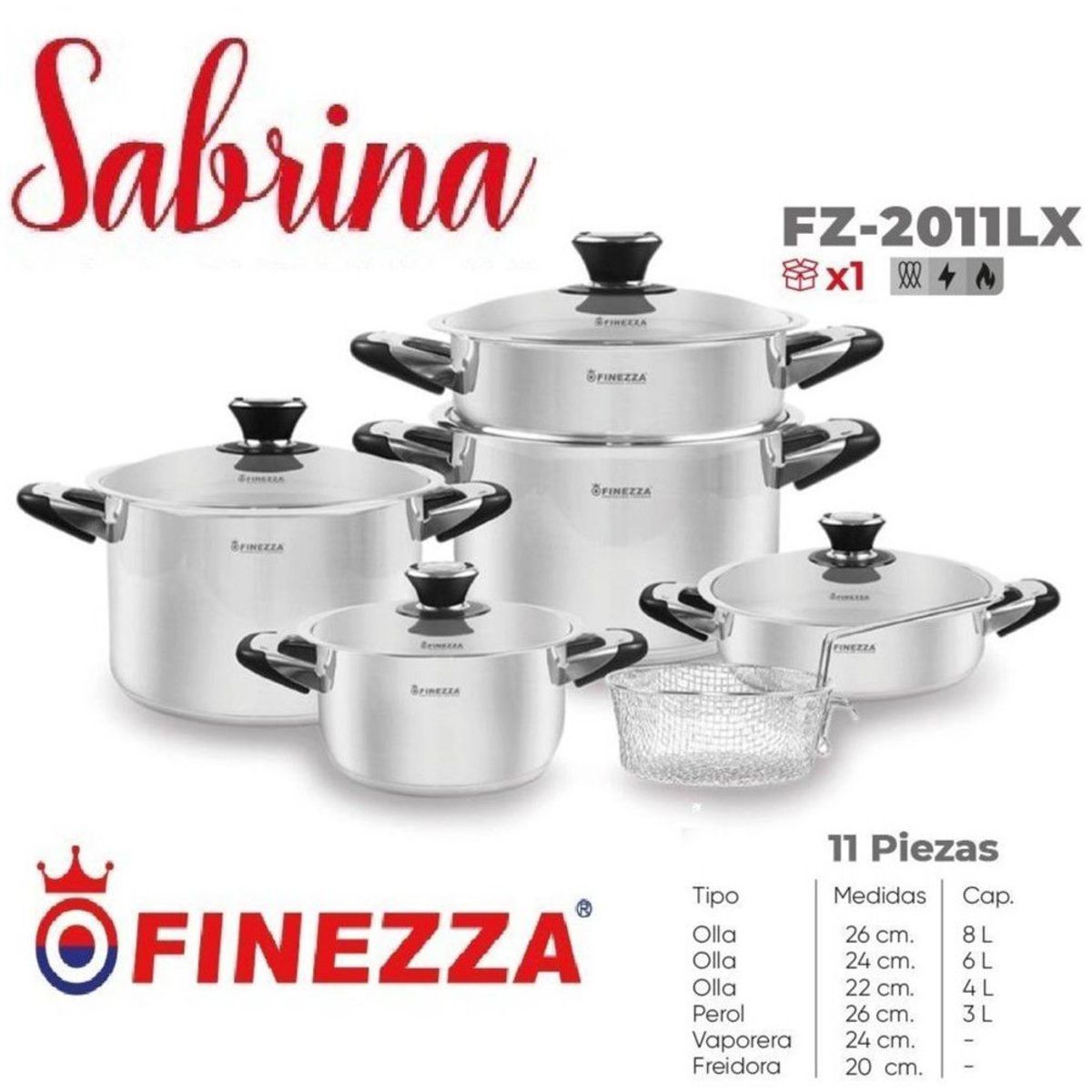 FINEZZA - Set De Ollas Finezza SABRINA 11 PZAS FZ-2011LX