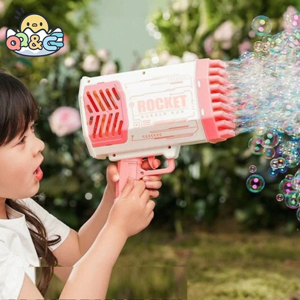 GENERICO - Lanza Burbujas Bazooka Luz40 Agujeros Navidad Regalo Genieka