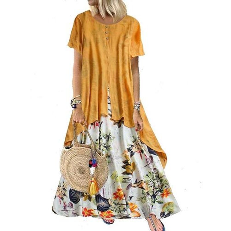 XHCY - Vestido Largo Estampado Suelto Elegante De Mujer