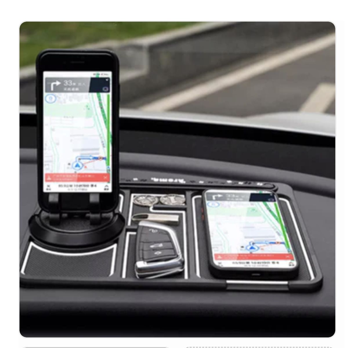 AURELA - Soporte Antideslizante para Celular 4 en 1 para Auto