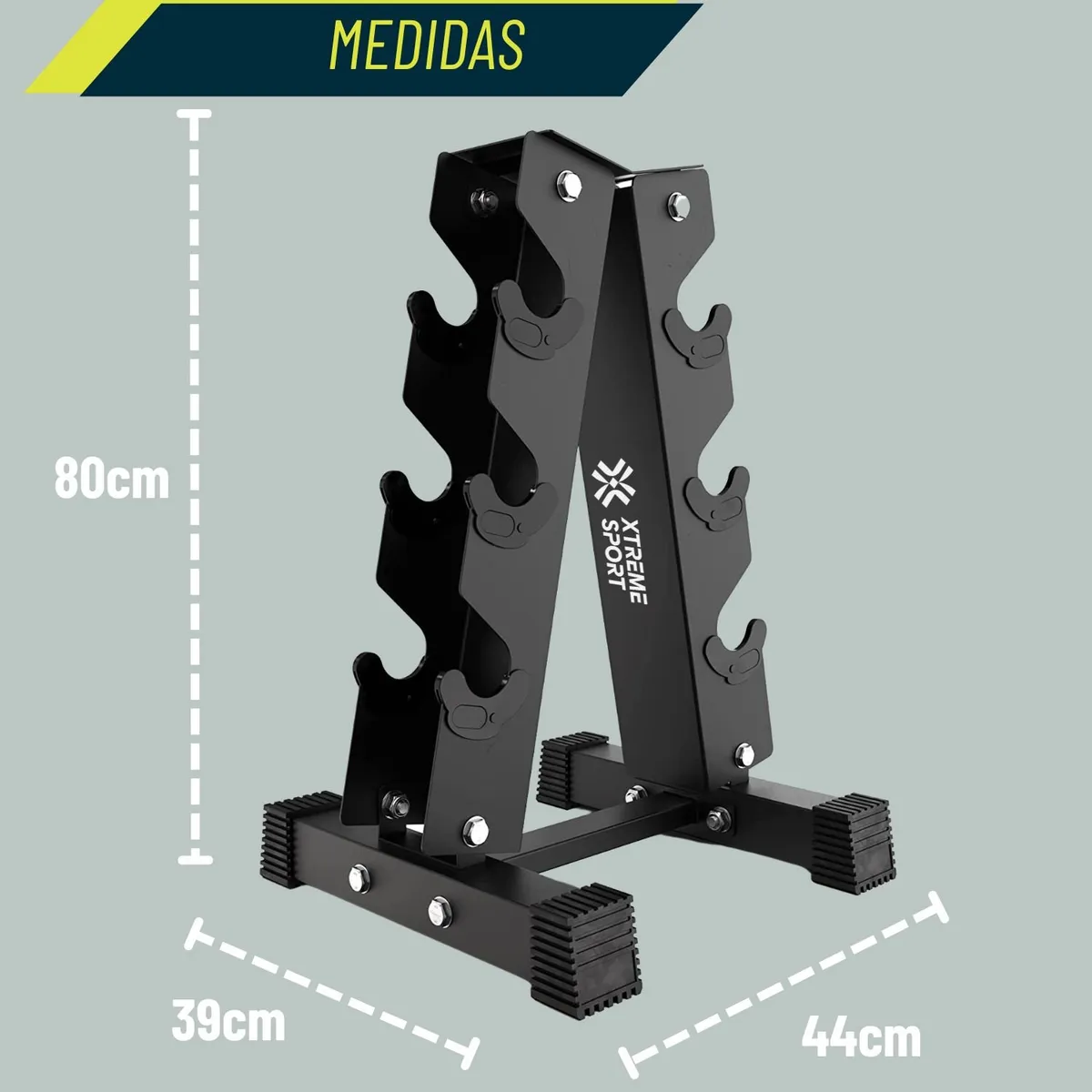 XTREME SPORT - Soporte Rack de Mancuernas de 3 pares Triangular
