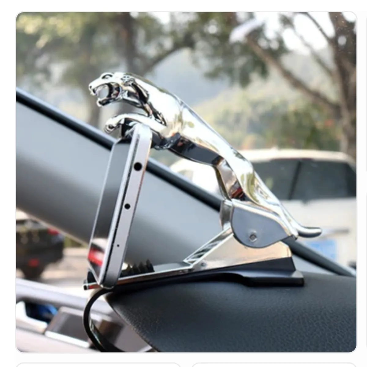 AURELA - Soporte de Celular para Auto de Jaguar - Plateado