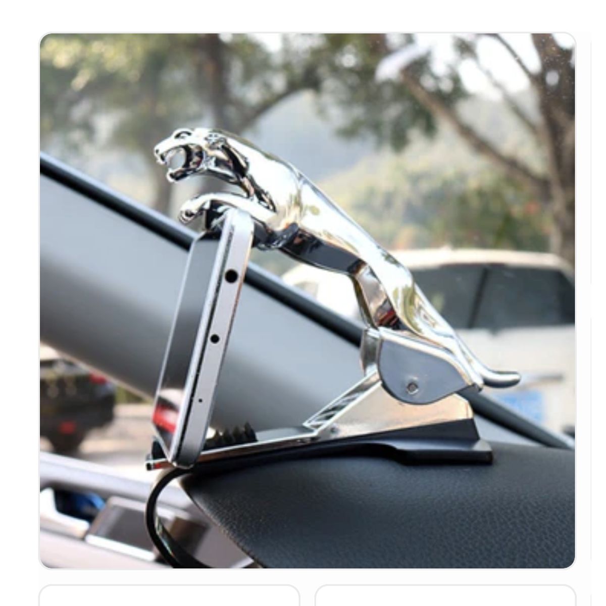 AURELA - Soporte de Celular para Auto de Jaguar - Plateado