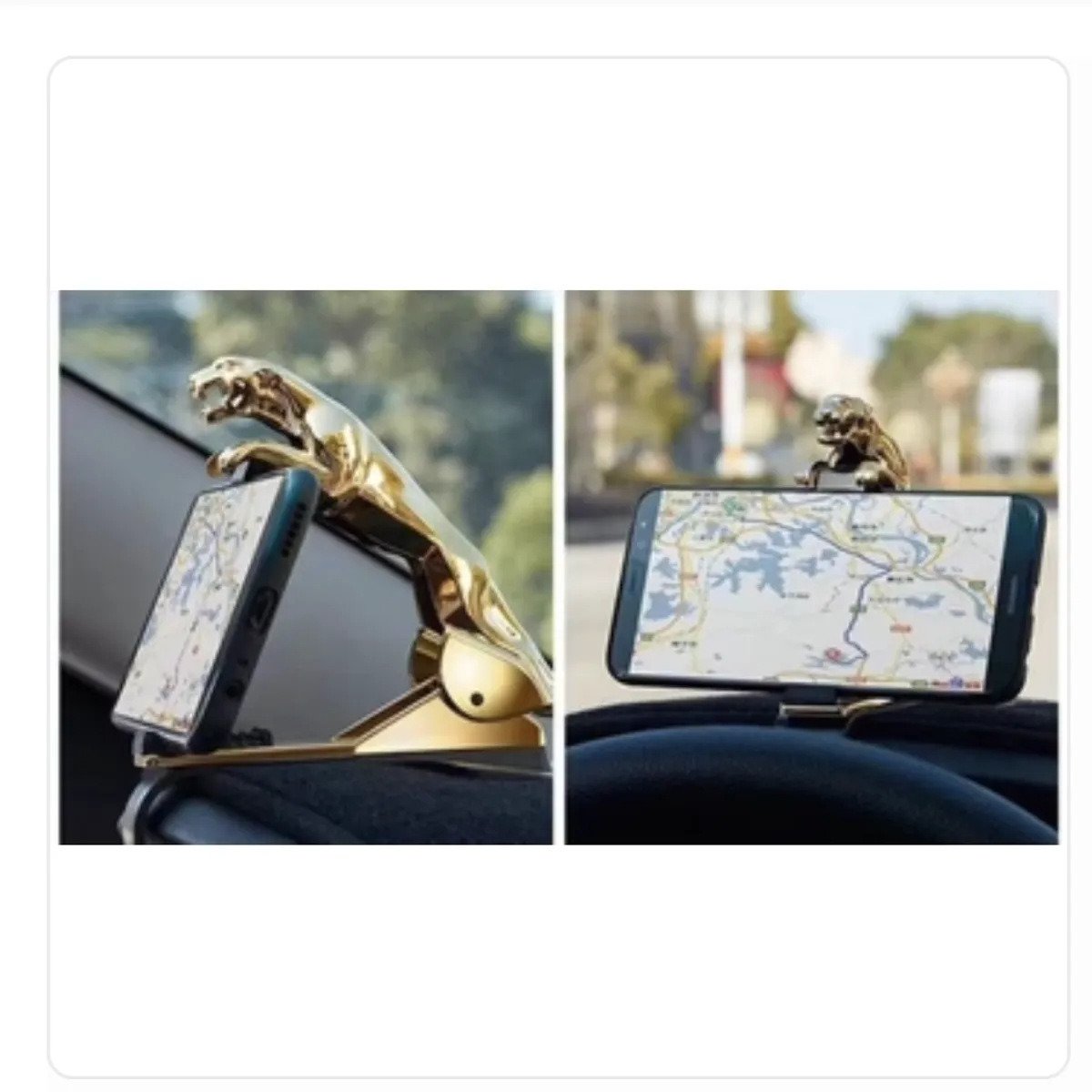 AURELA - Soporte de Celular para Auto de Jaguar - Plateado