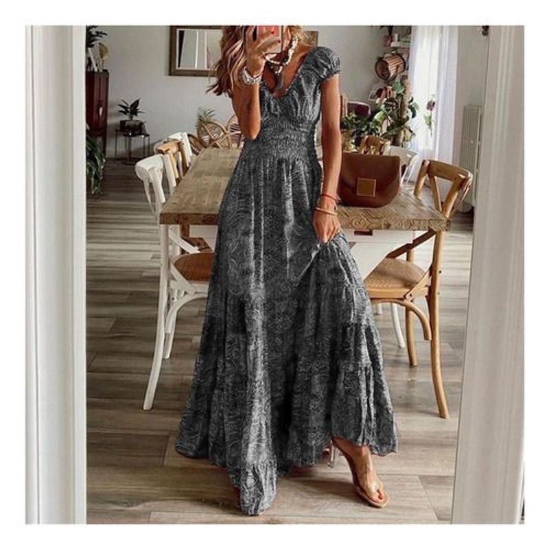 Vestidos Elegantes Largos Vintage Maxi Casual Mujer Verano XHCY