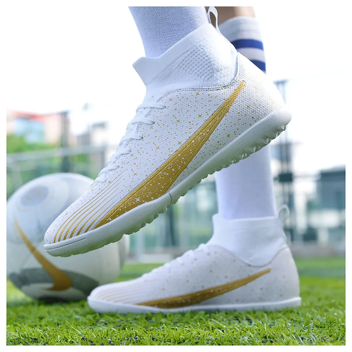 CURMOON - Zapatillas Fútbol Con Tobillera Para Hombre Curmoon - Regalo