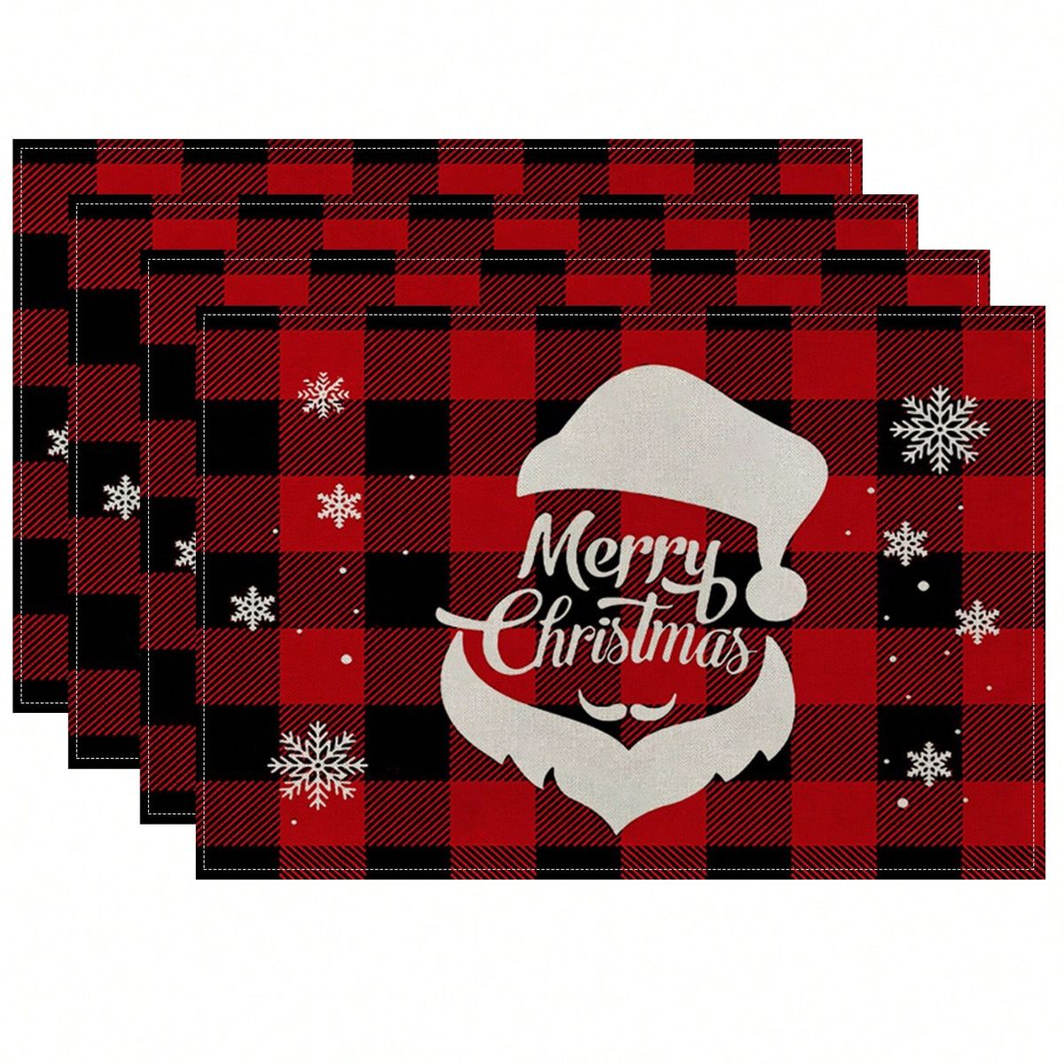 VATYERTY - 4 Piezas/set Diseño Navideño Mantel Individual rojo