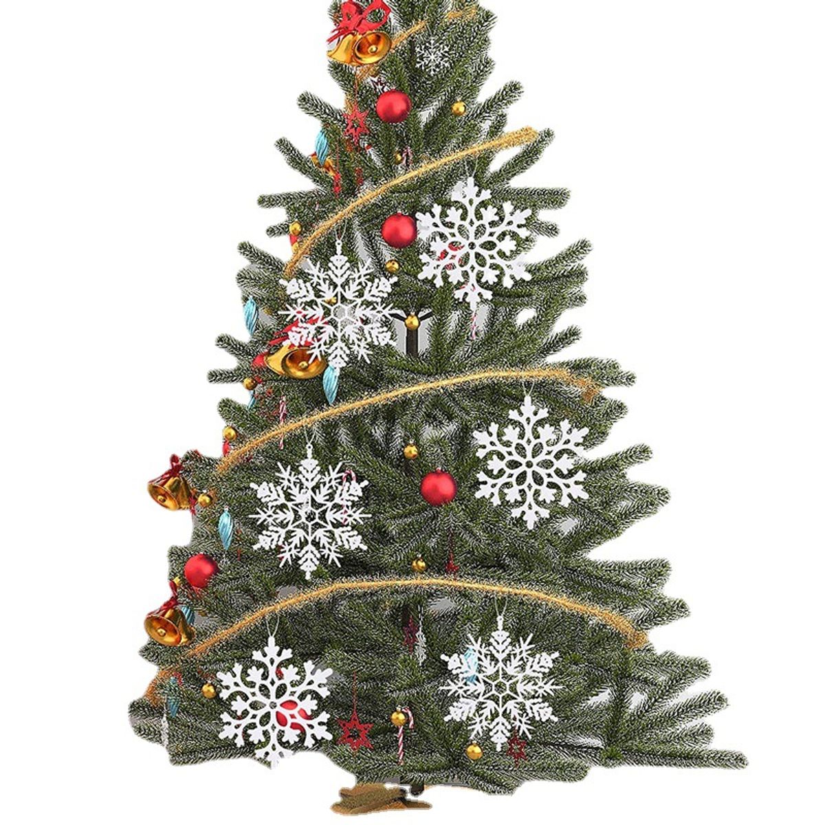 VATYERTY - 36 paquetes de adornos de copo de nieve blancos de plástico