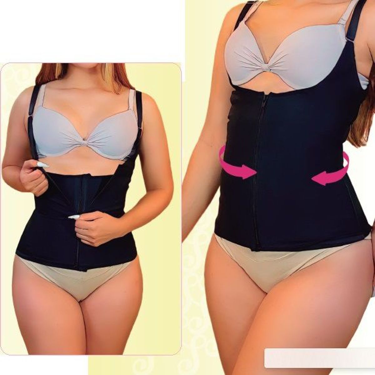 GENERICO - Faja Reductora S Broche con cierre Moldeador con tiras removibles