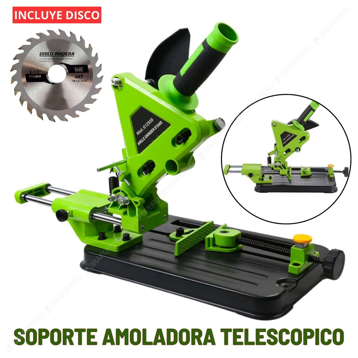 XTD - Soporte Amoladora Telescopica XTD Esmeril + Disco Madera