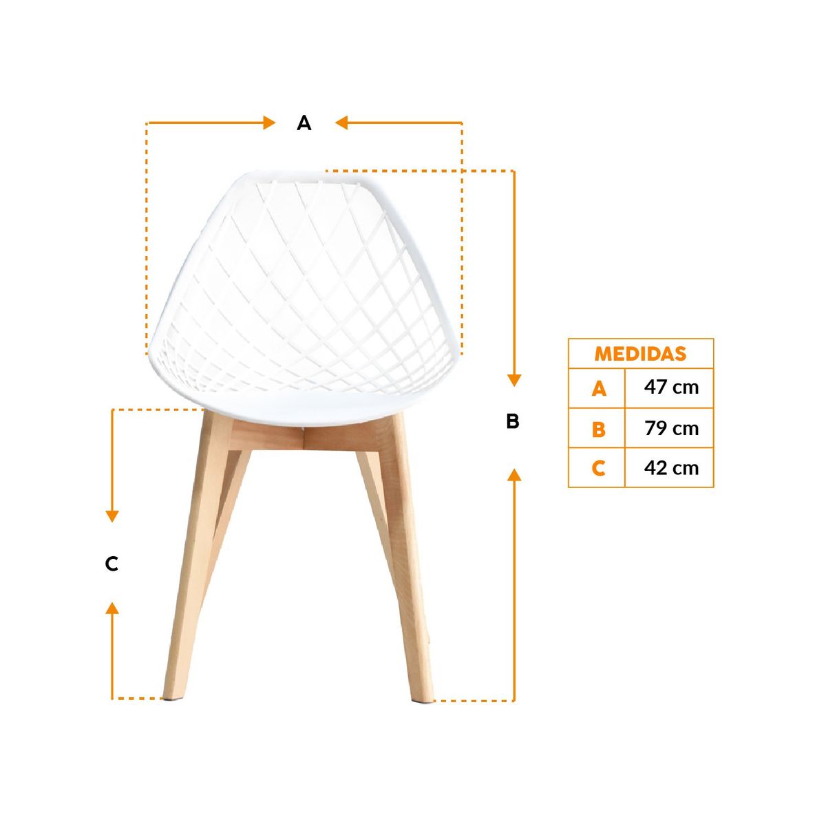 BONNO - Silla De Diseño Turia Blanco Bonno