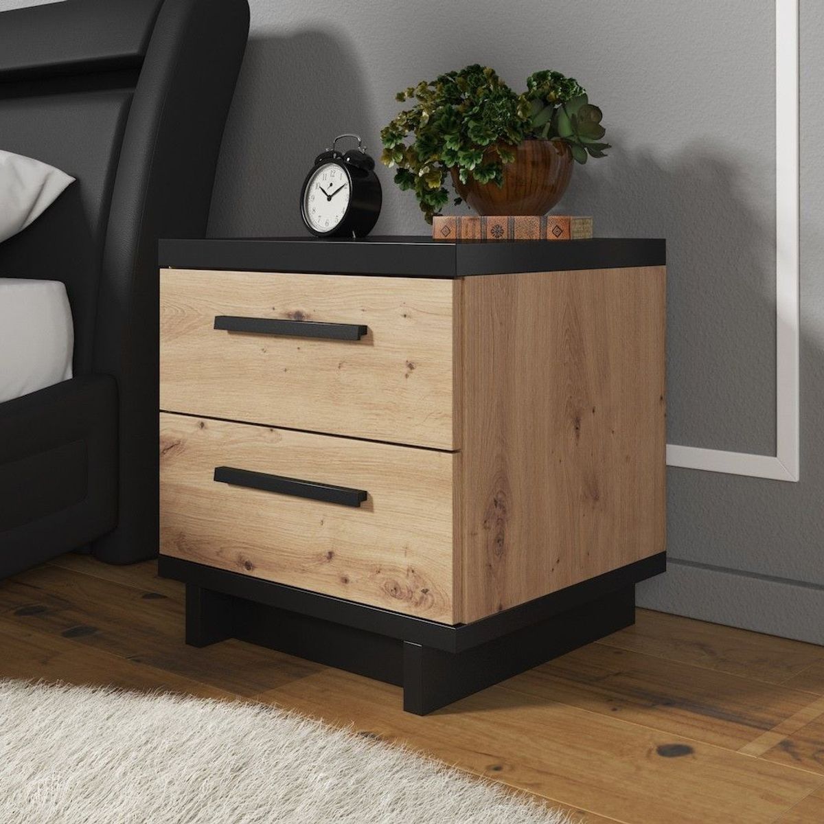 NACION MUEBLES - Velador Moderno Jin 2 cajones