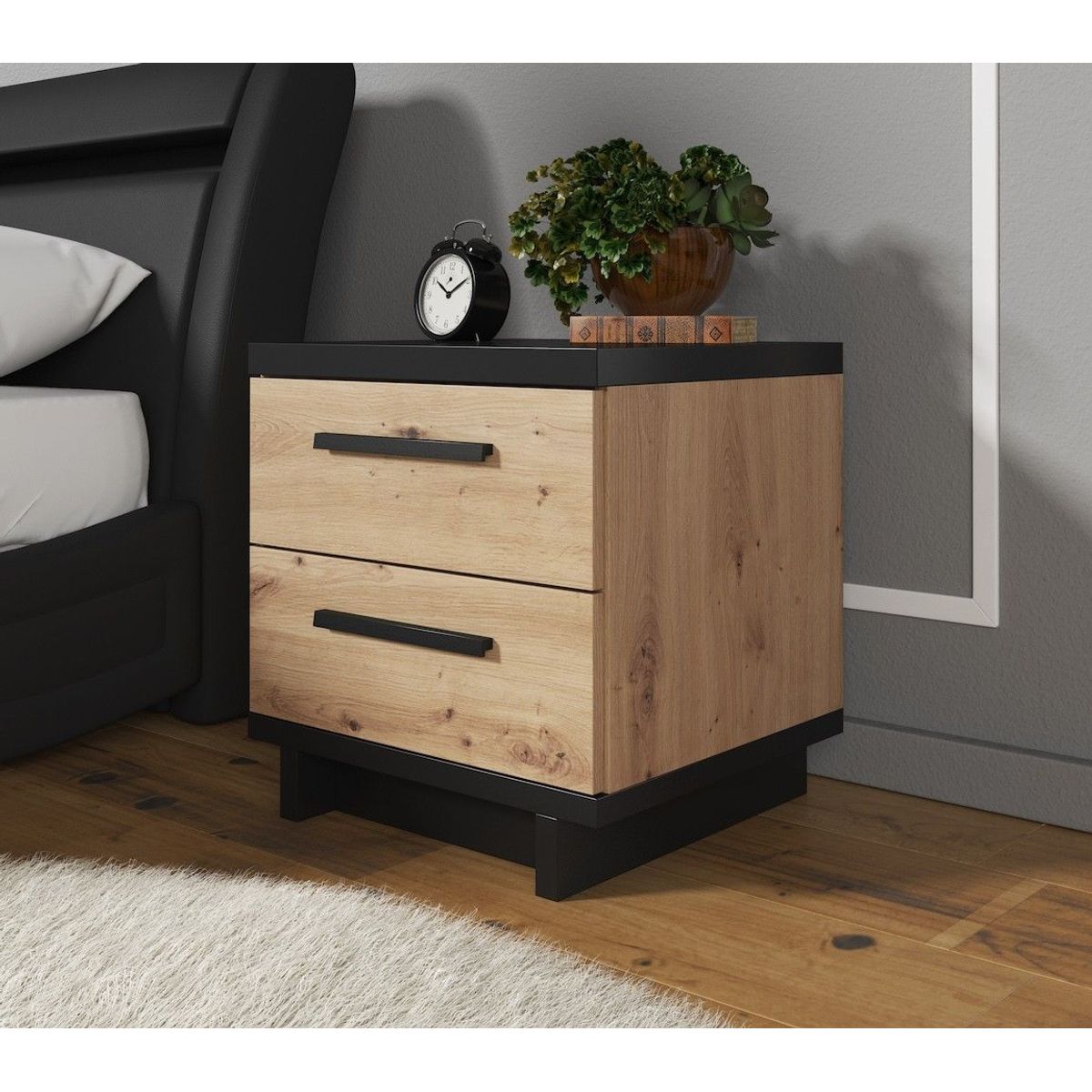 NACION MUEBLES - Velador Moderno Jin 2 cajones