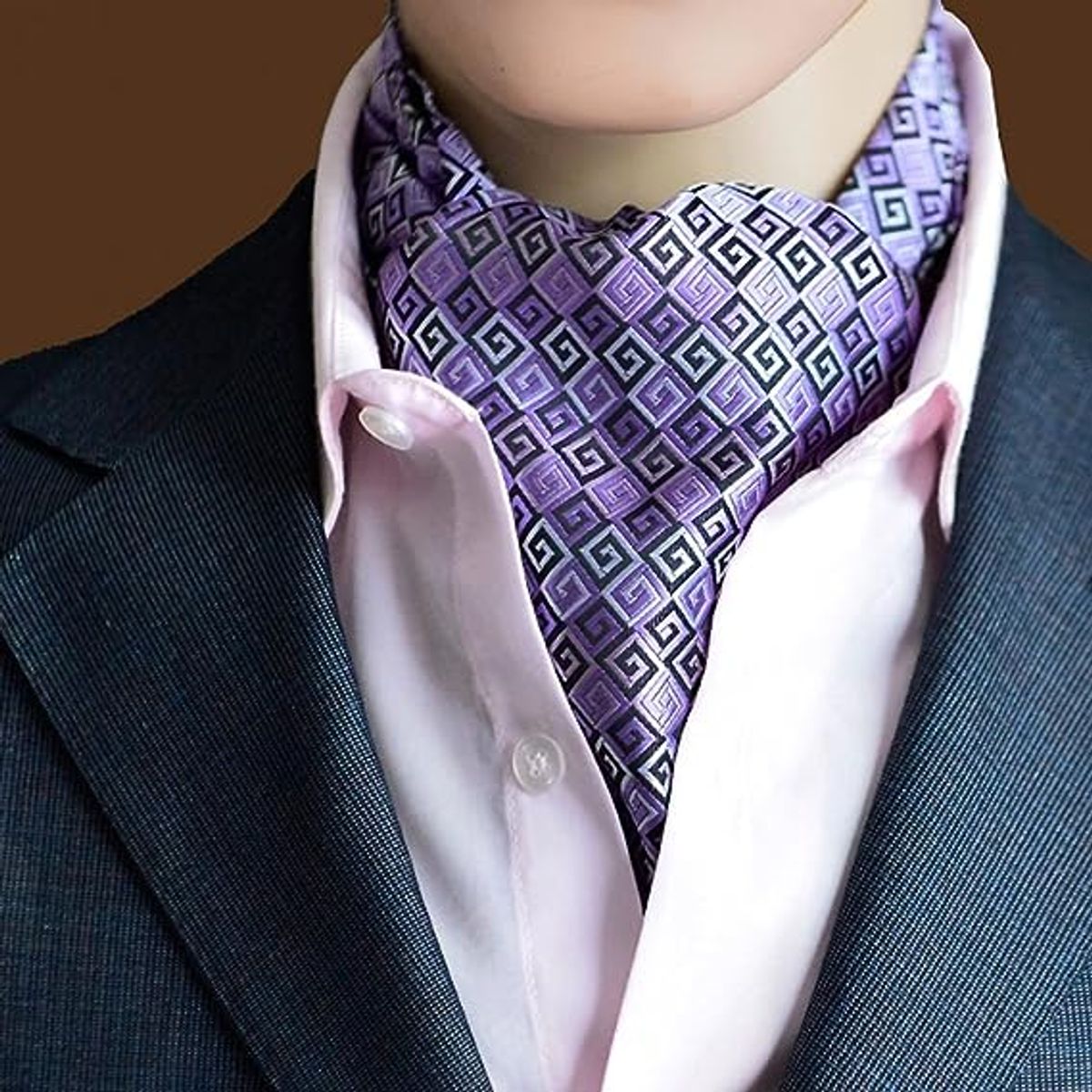 KAST PE - Corbata bufanda de vestir Ascot Seda Cravat Liam - Lila
