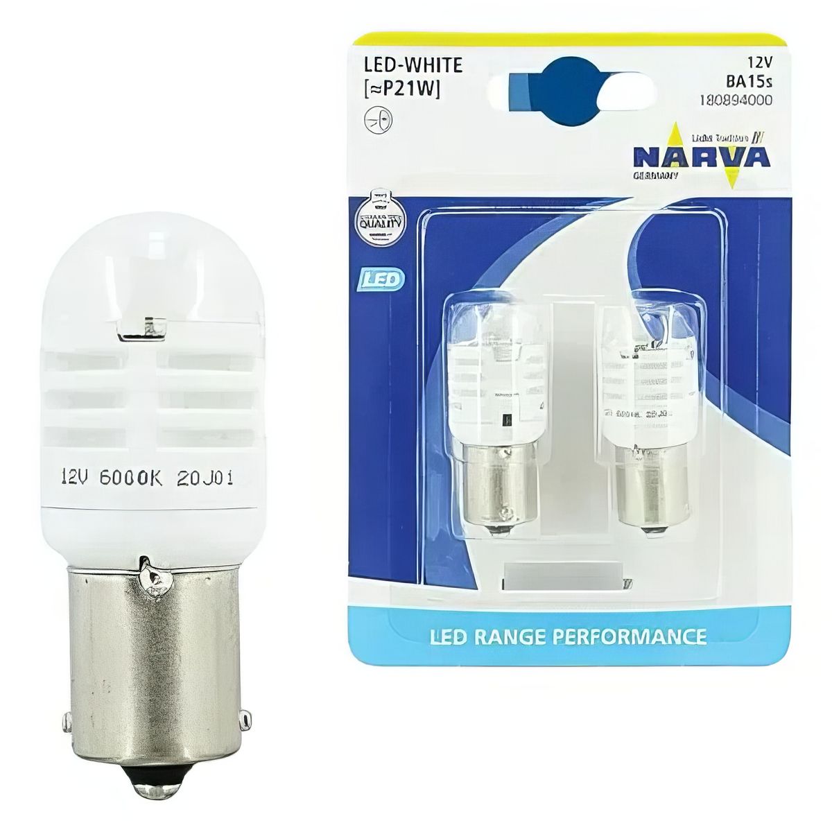 NARVA - Luces de Freno y Estacionar Led 1 Contacto P21/5W Blanco