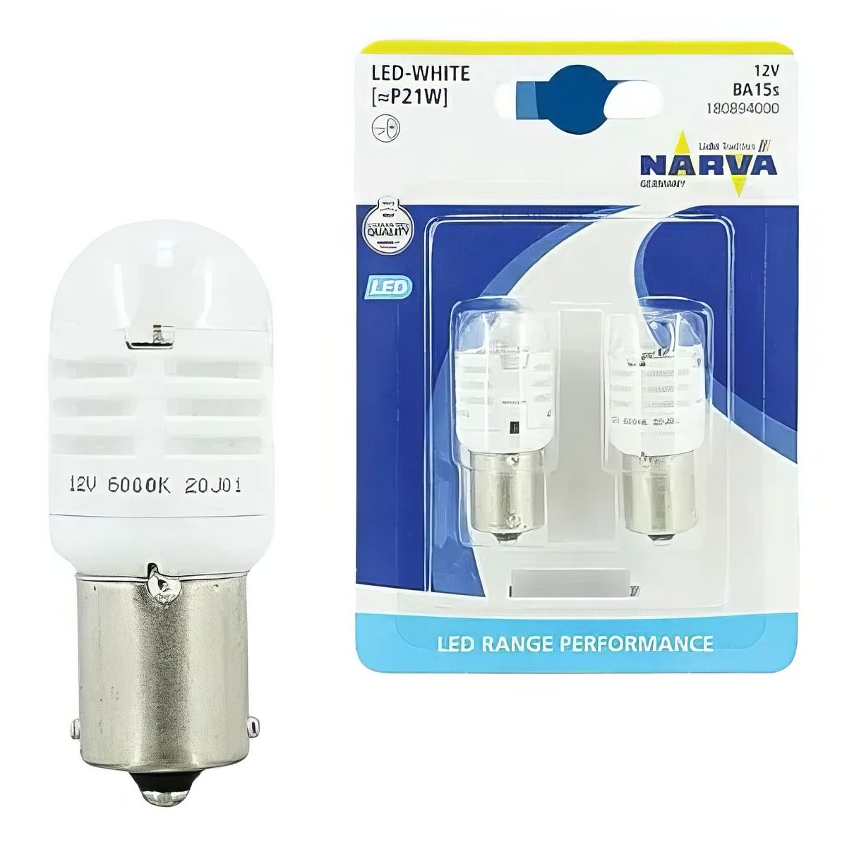 NARVA - Luces de Freno y Estacionar Led 1 Contacto P21/5W Blanco