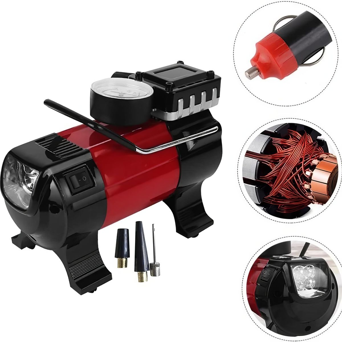 GENERICO - Compresor Inflador Portátil Alta Potencia 12V 80PSI 180W