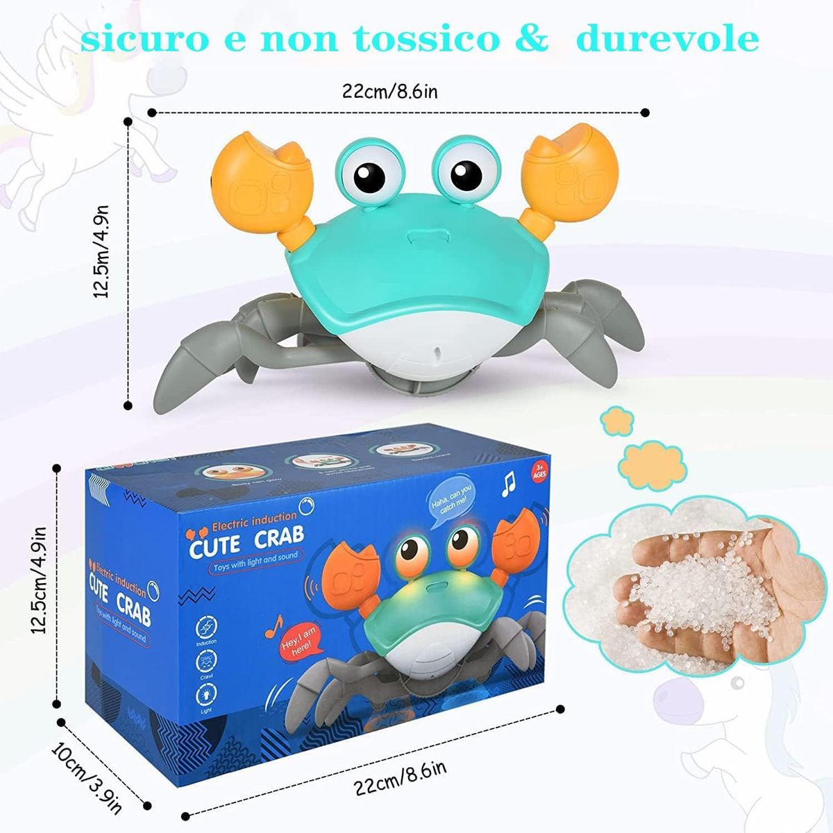 GENERICO - CANGREJO BAILARIN RECARGABLE CON SENSOR DE MOVIMIENTO