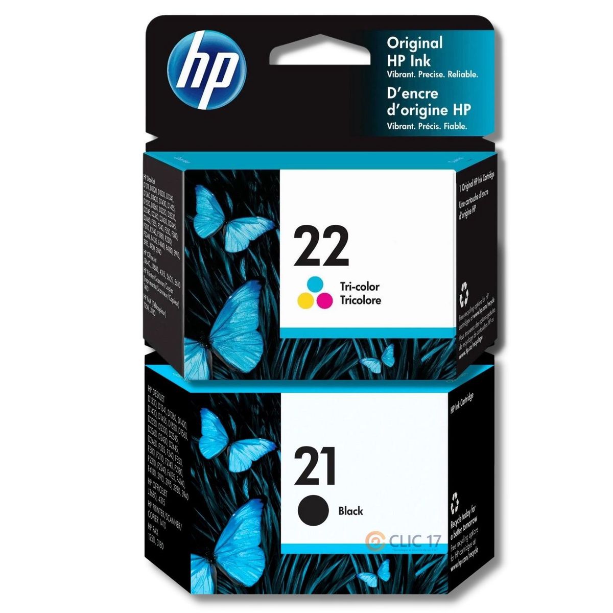 HP - Kit Tinta HP 21, 22 Negro, Tricolor