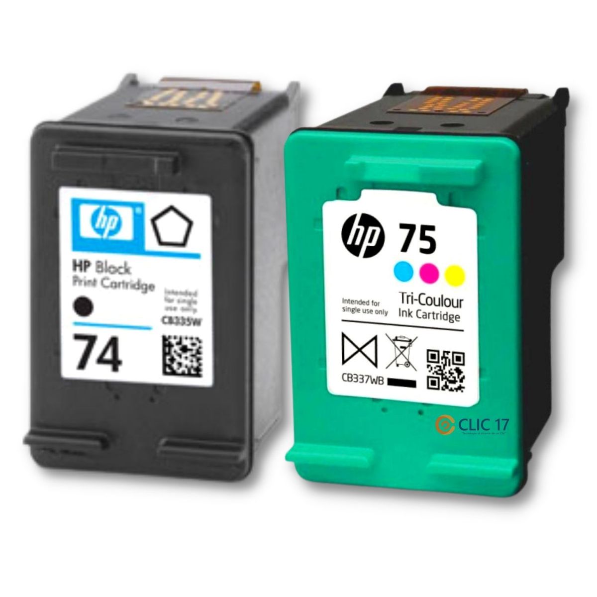 HP - Kit Tinta HP 74, 75 Negro, Tricolor
