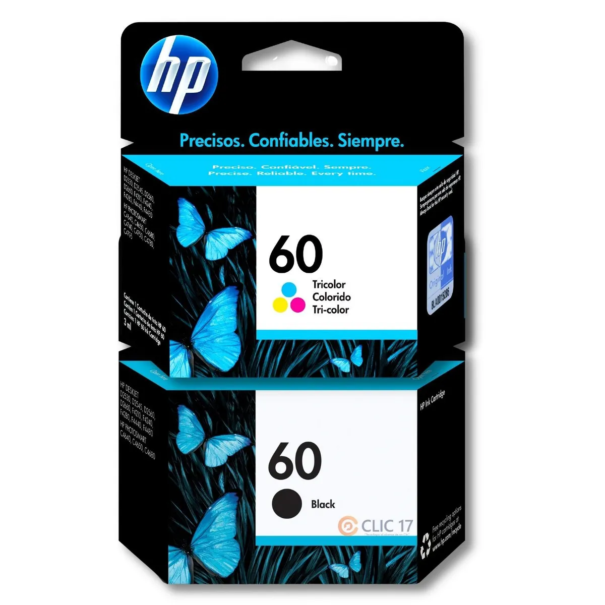 HP - Kit Tinta HP 60 Negro, Tricolor