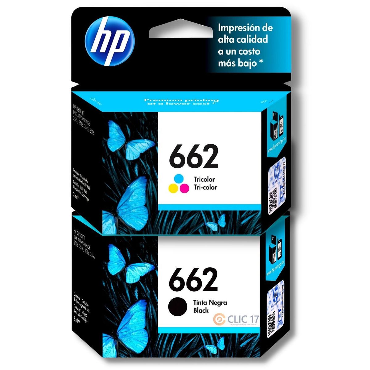 HP - Kit Tinta HP 662 Negro Tricolor