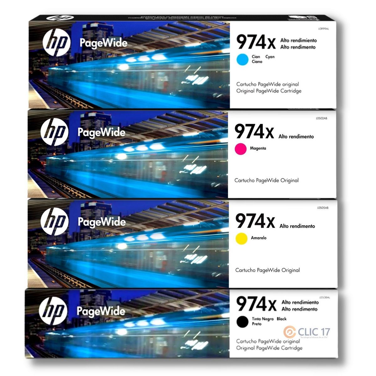 HP - Kit Tinta HP 974XL Cyan Magenta Amarillo Negro