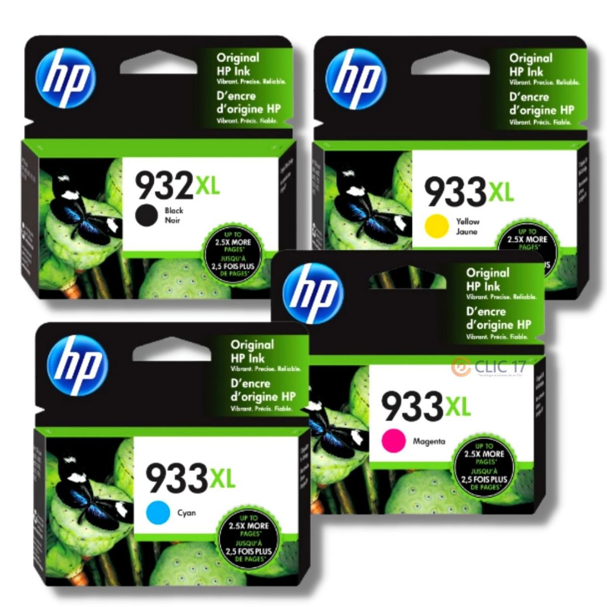 HP - Kit Tinta HP 932XL 933XL Cyan Magenta Amarillo Negro Original
