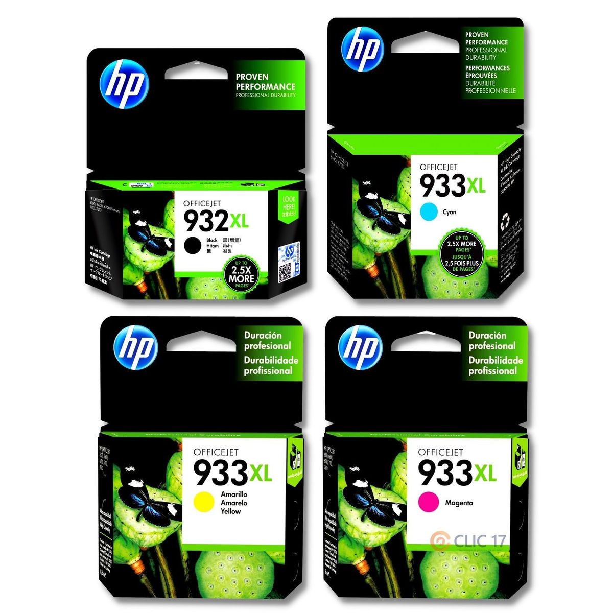 HP - Kit Tinta HP 932XL 933XL Cyan Magenta Amarillo Negro Original
