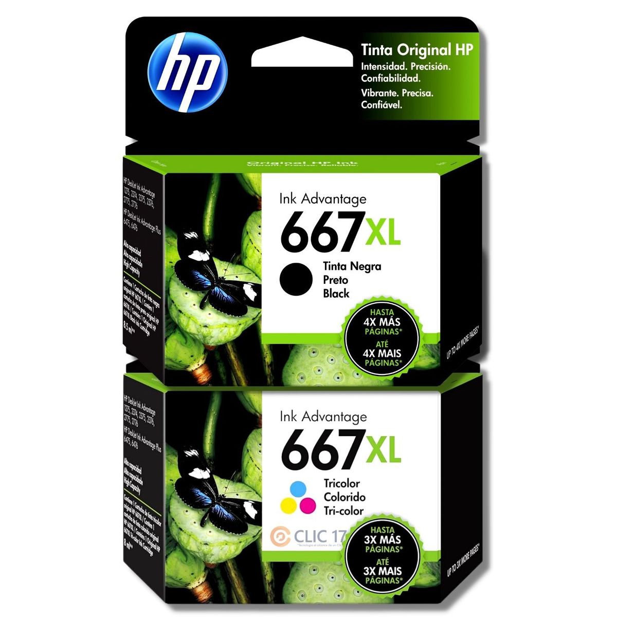 HP - Kit Tinta HP 667XL Negro Tricolor original