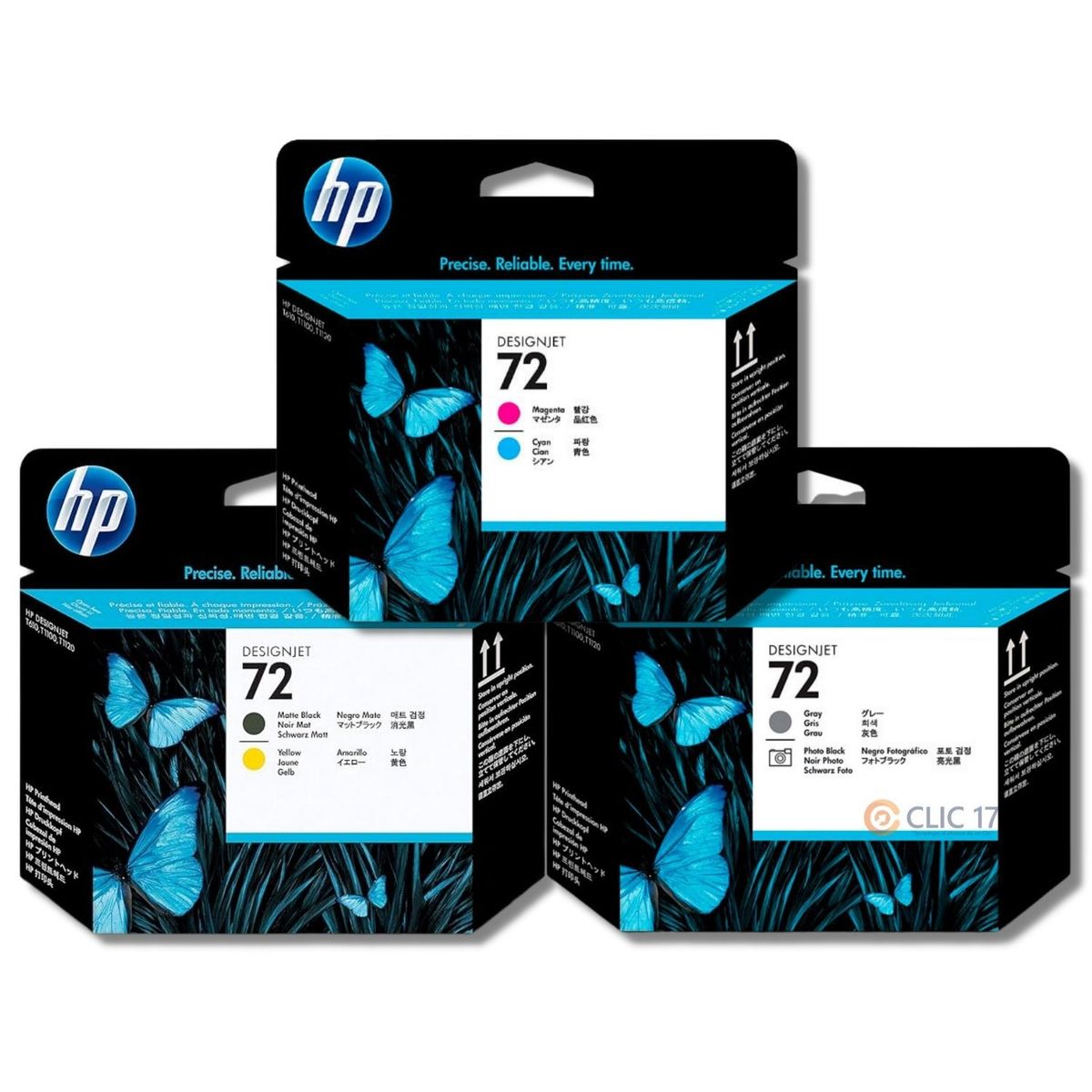 HP - Kit Cabezal HP 72 Mate Black/Amarillo, Gray/Photo Black, Magenta/Cian